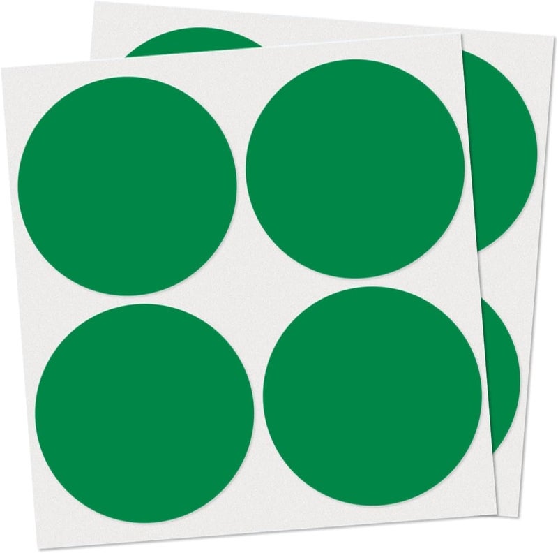 YIKIADA 40 PCS Dot Stickers 4" Round Labels Large Circle Color Coding Moving Decals Price Tags for Office Classroom Home Yard Sale Line up Green - Image 1